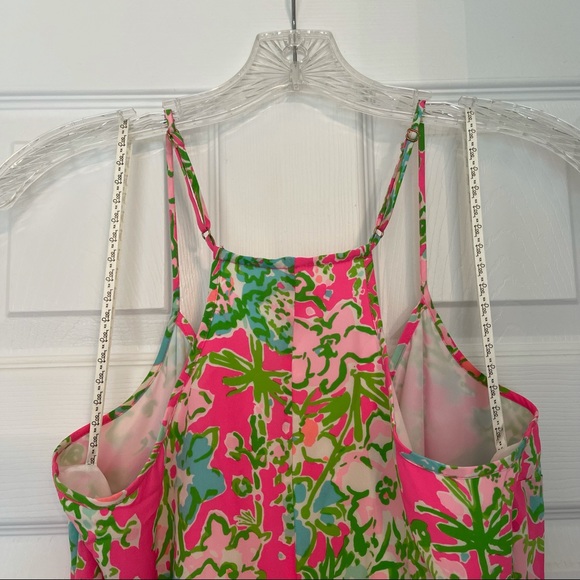 Lilly Pulitzer silk tank dress, Flamingo Pink Southern Charm - Picture 4 of 8